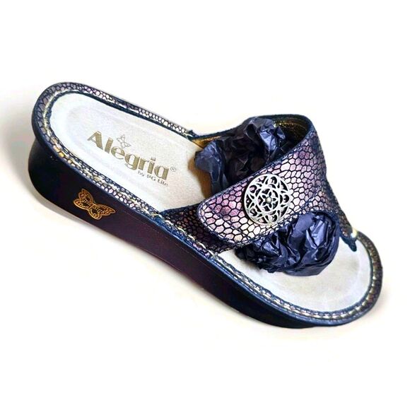 Alegria Carina Bronze Platform Thong Sandals Womens US 7.5/ EU 38 Summer - Picture 1 of 8